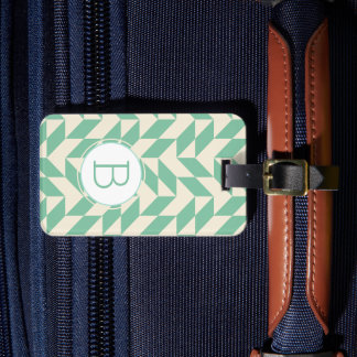 Elegant Kleurrijk Chevron Patroon Met Monogram Bagagelabel