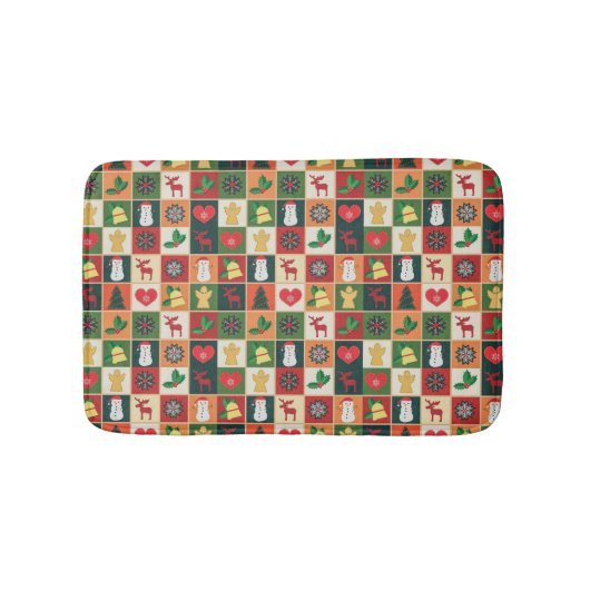 Elegant kleurrijk kerstpatroon | Bath Mat (Voorkant)