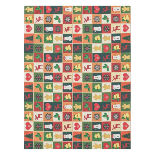 Elegant kleurrijk kerstpatroon | Tablecloth Tafelkleed (Voorkant)