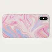 Elegant kleurrijk pastelroze blauw oranje marmer Case-Mate iPhone case (Achterkant (horizontaal))