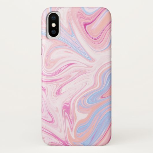 Elegant kleurrijk pastelroze blauw oranje marmer Case-Mate iPhone case (Achterkant)