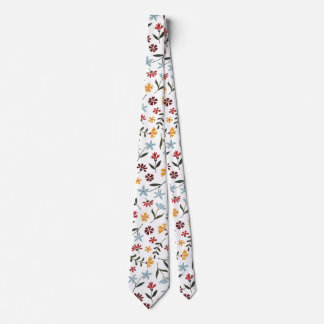 Elegant kleurrijk Waterverf bloemmotief Stropdas