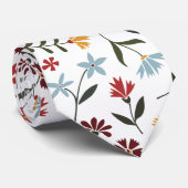 Elegant kleurrijk Waterverf bloemmotief Stropdas (Opgerold)