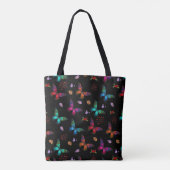 Elegant kleurrijke vlinders op Black Custom Tote Bag (Achterkant)