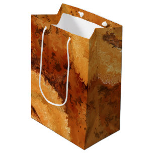 Elegant knoestig hout-nephout medium cadeauzakje