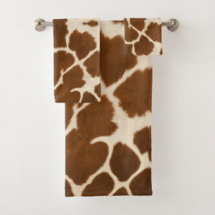 Elegant Koe Faux Leather Populair Collectie Bad Handdoek