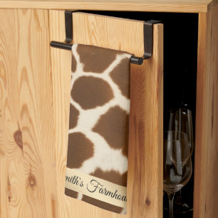 Elegant Koe Faux Leather Populair Collectie Theedoek