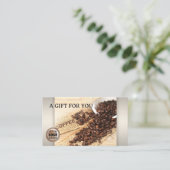Elegant koffie foto cadeau certificaat (Staand voorkant)