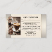 Elegant koffie foto cadeau certificaat (Achterkant)