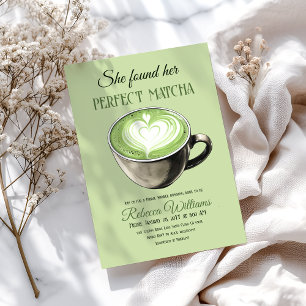 Elegant Koffiethema Perfect Matcha Vrijgezellenfee Kaart