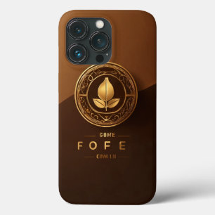 Elegant koffiezaad Logo - Golden Accent Design iPhone 13 Pro Hoesje