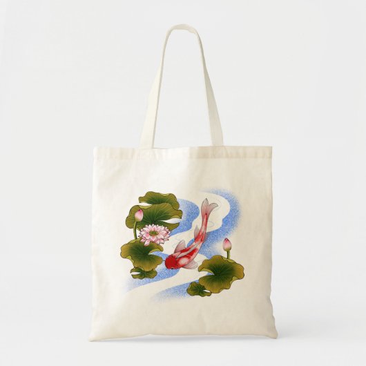 Elegant koi carp in lotus pond  tote bag (Voorkant)