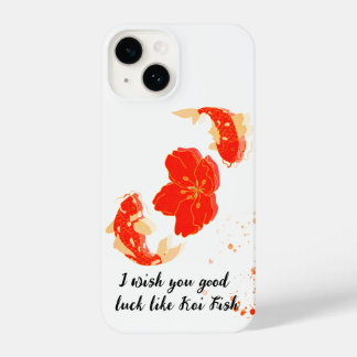 Elegant Koi Fish and Red flower&golden| Jpanese  iPhone 14 Hoesje