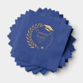 Elegant koningsblauw Afstuderen Folie Servetten (Insitu (Gestapeld))