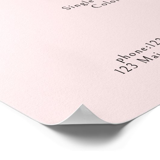 Elegant, koninklijk, lichtroze prijslijst poster (Hoek)