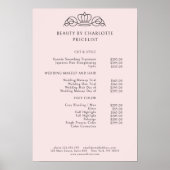 Elegant, koninklijk, lichtroze prijslijst poster (Voorkant)