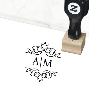 Elegant, koninklijk, monogram 	rubberstempel
