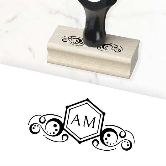Elegant, koninklijk, monogram 	rubberstempel