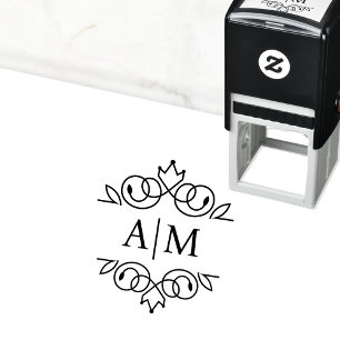 Elegant, koninklijk, monogram  zelfinktende stempel