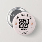 Elegant Koop de BRIDE een Drink QR Button (Voorkant /achterkant)