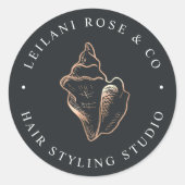 Elegant Koper Conch Shell gepersonaliseerd Ronde Sticker (Voorkant)