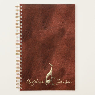 Elegant Koper en Goud Windhond Honden Monogram Planner