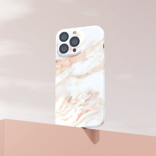 Elegant koper   Girly Roos Gold Marble iPhone 8 Plus / 7 Plus Hoesje