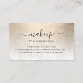 Elegant koper goud witte marmer make-up artiest klantenkaartje (Achterkant)