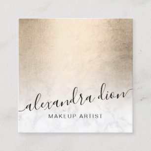 Elegant koper goud witte marmer make-up artiest vierkante visitekaartje