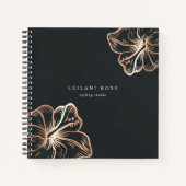 Elegant koper Hibiscus Flower Notitieboek (Voorkant)