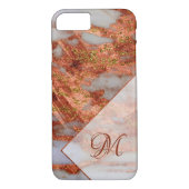 Elegant koper marmer Gold Glitter Geometric Case-Mate iPhone Case (Achterkant)