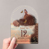 Elegant  Koper Roos Acryl Tafelnummer Acryl Uitnodigingen (Insitu (Draagbaar))