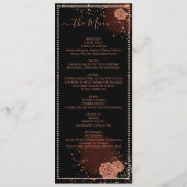 Elegant  Koper Roos Quinceañera Menu (Achterkant)