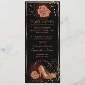 Elegant  Koper Roos Quinceañera Programma (Achterkant)