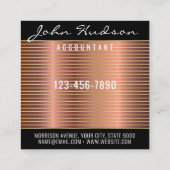 Elegant Koper Schrift Modern Design Vierkante Visitekaartje (Achterkant)