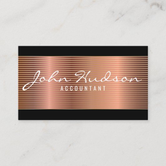 Elegant Koper Script Modern Design 3.5x2 Visitekaartje (Voorkant)