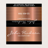 Elegant Koper Script Modern Design 3.5x2 Visitekaartjes (Buitenkant ongevouwen)
