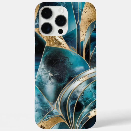 Elegant koper | Vrouwelijk Opulent Blauwgroen Goud Case-Mate iPhone Case (Achterkant)
