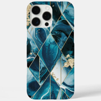 Elegant koper | Vrouwelijk Opulent Blauwgroen Goud iPhone 16 Pro Max Hoesje