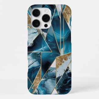 Elegant koper | Vrouwelijk Opulent Blauwgroen Goud iPhone 16 Pro Max Hoesje