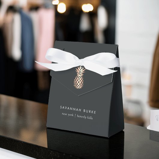 Elegant koperen ananas bedankdoosjes