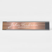 Elegant koperen script Modern Desk Name Bord Bureau Naambordje (Voorkant)