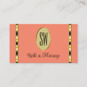 Elegant koraal Beige met Monogram Professional Visitekaartje (Voorkant)
