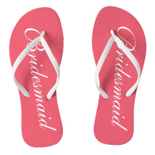 Elegant koraal bruiloft teenslippers voor bruidsme