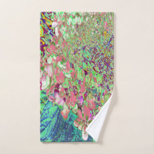 Elegant Koraal en Chartreuse Limelight Hydrangea Bad Handdoek