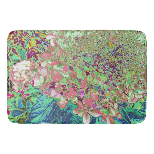 Elegant Koraal en Chartreuse Limelight Hydrangea Badmat (Voorkant)