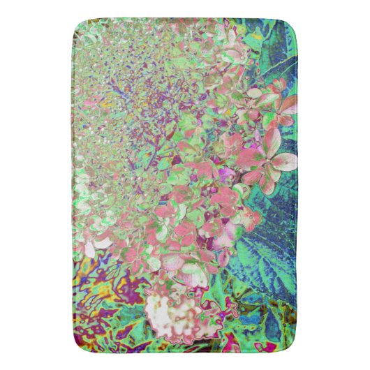 Elegant Koraal en Chartreuse Limelight Hydrangea Badmat (Voorkant Verticaal)