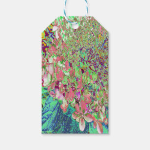 Elegant Koraal en Chartreuse Limelight Hydrangea Cadeaulabel