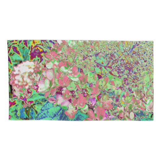 Elegant Koraal en Chartreuse Limelight Hydrangea Kussensloop (Achterkant-Rechts)