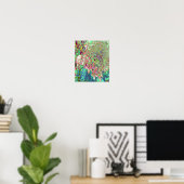 Elegant Koraal en Chartreuse Limelight Hydrangea Poster (Thuiskantoor)